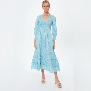 Tuckernuck Pink City Prints Ocean Ditsy Isabel V Neck Dress Large